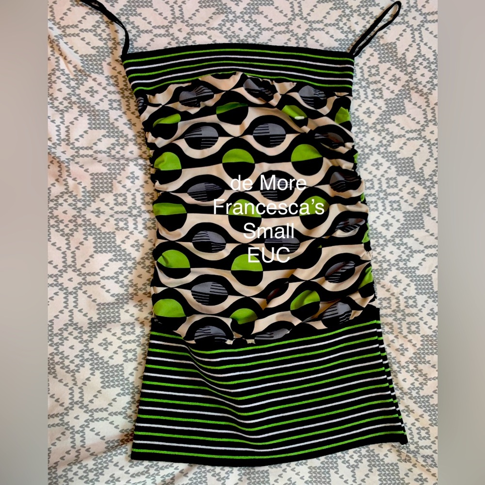 Demore Small black, white and green top
